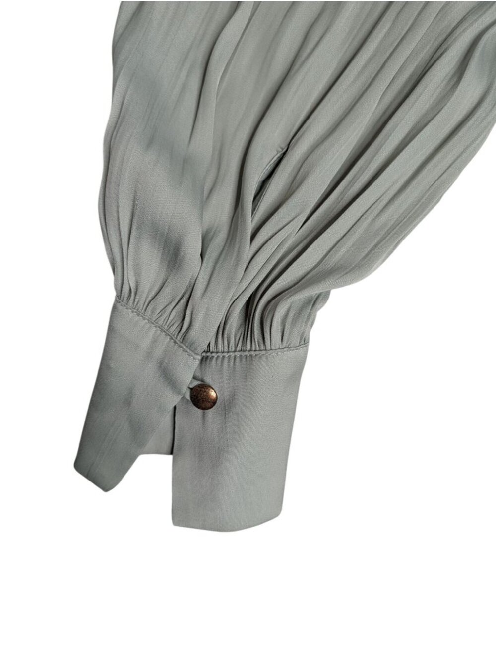 Anthropologie Sage Blouson Sleeve Peasant Top Cutout Back Ruched Front Feminine - Picture 8 of 12
